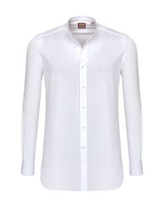 Camicia cot trendy, bianca collo coreana_0