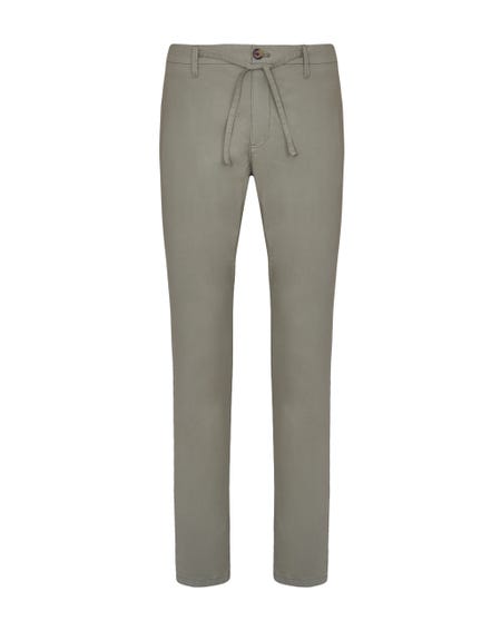 Pantaloni chinos con coulisse verde militare military_0